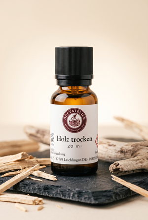 Duftatelier Holz trocken 20ml Braunglasflasche