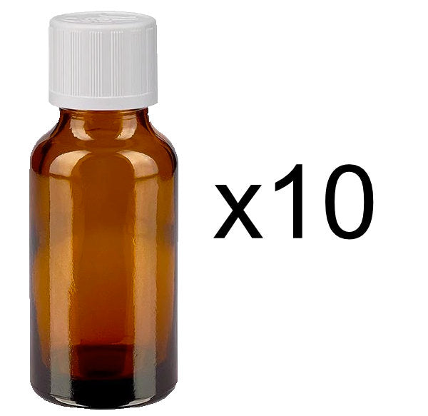 10 Apotheker-Fläschchen 20ml Braunglas mit Deckel