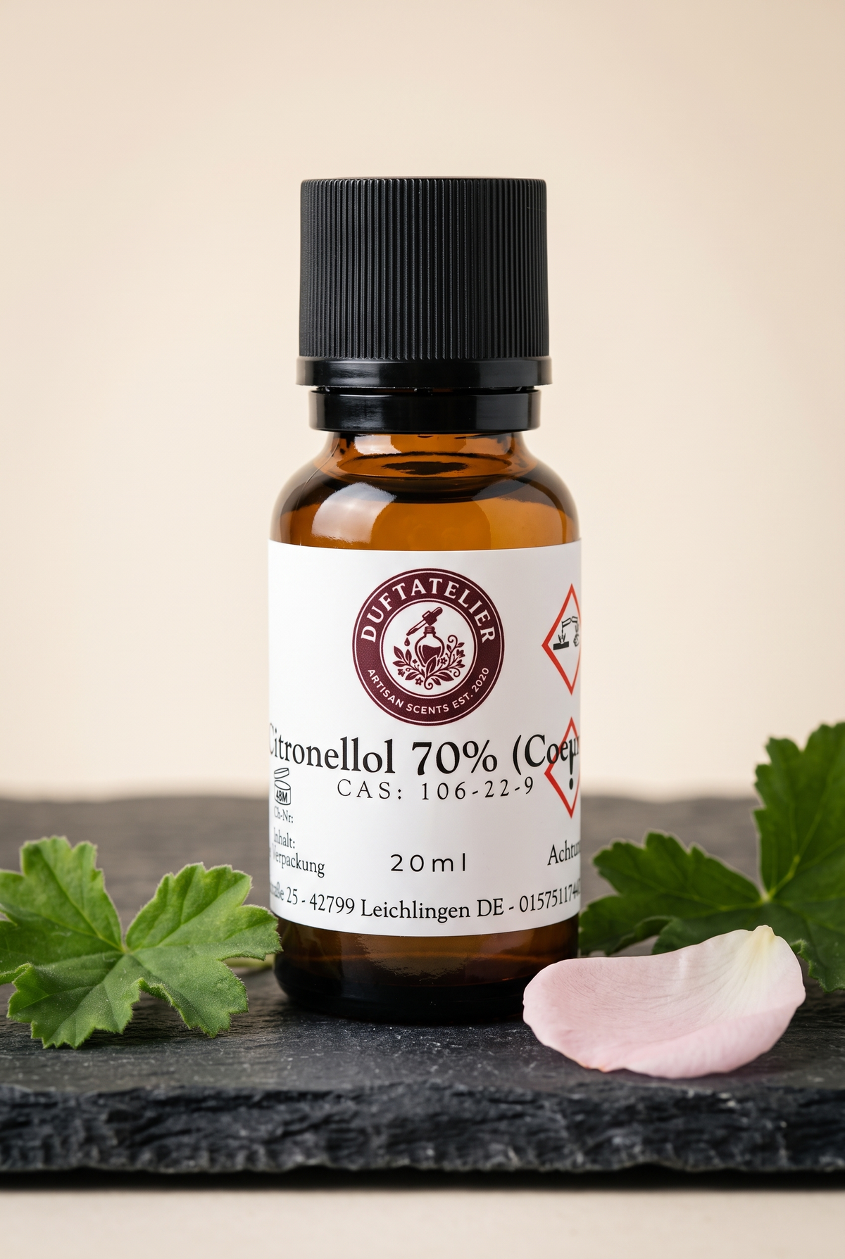 Citronellol 70% (Coeur) – 20ml Braunglasflasche Duftatelier