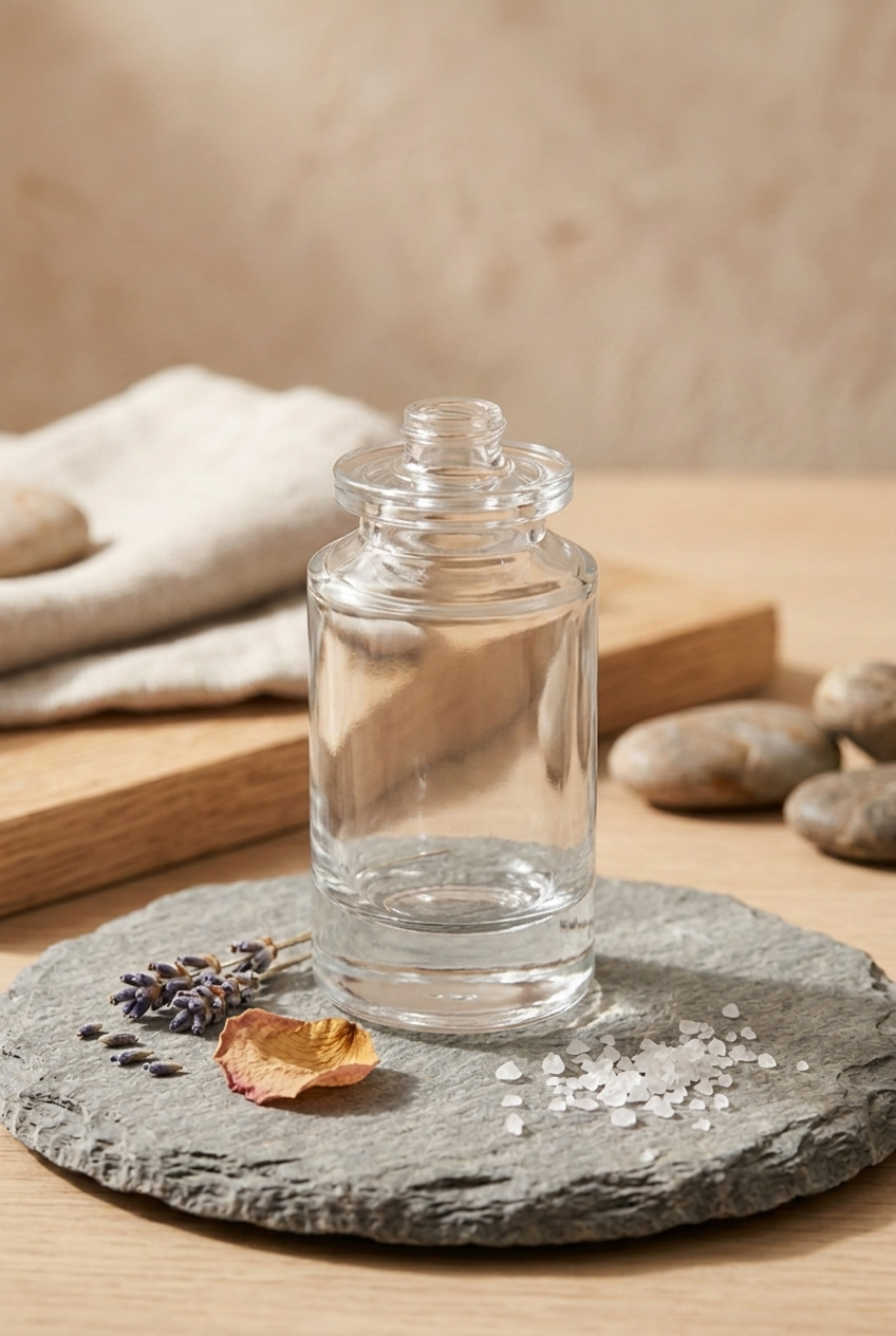 Parfumflakon Medicus 50 ml leer – runder Glasflakon FEA15